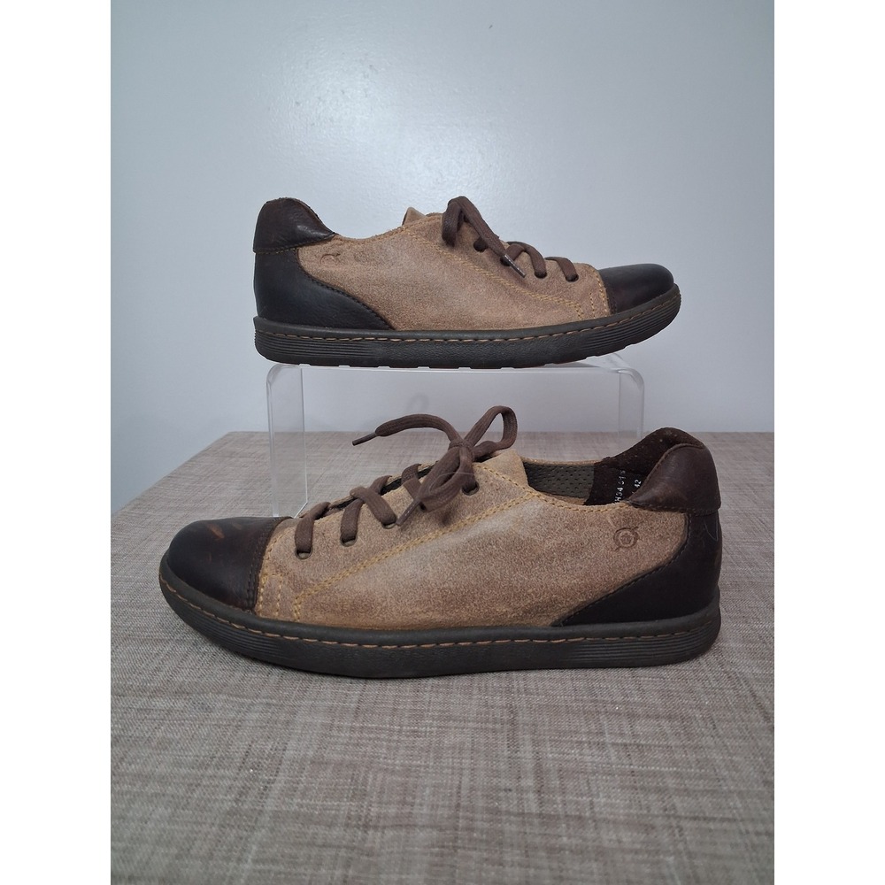 Born Mens M/W H34916 Brown Leather Suede Cap Toe Low Top Sneakers Size 9